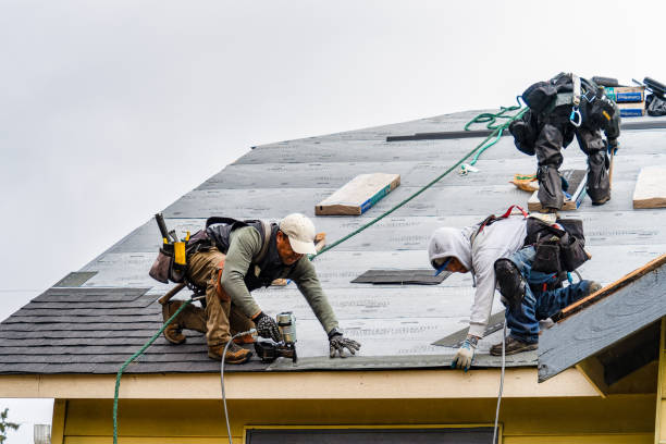 Professional Gutter Installation technician working in Franktown, CO